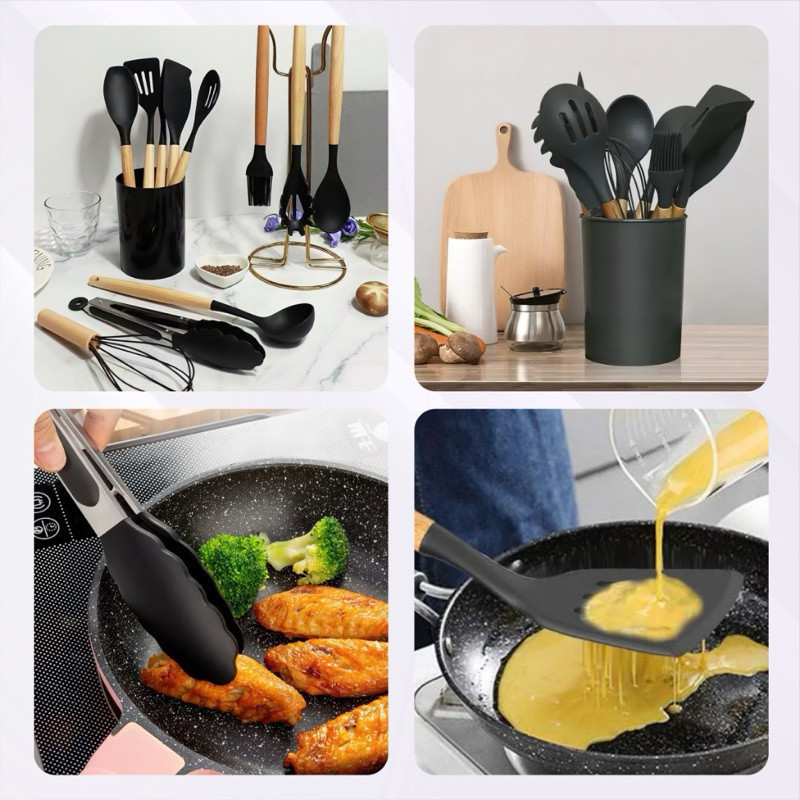 Kit com 12 Utensílios Para cozinha Siliconkitchen [Envio gratuito] - Apenas 8 unidades por Cor em estoque