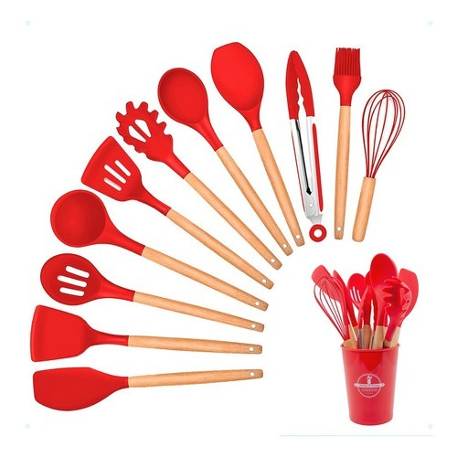 Kit com 12 Utensílios Para cozinha Siliconkitchen [Envio gratuito] - Apenas 8 unidades por Cor em estoque