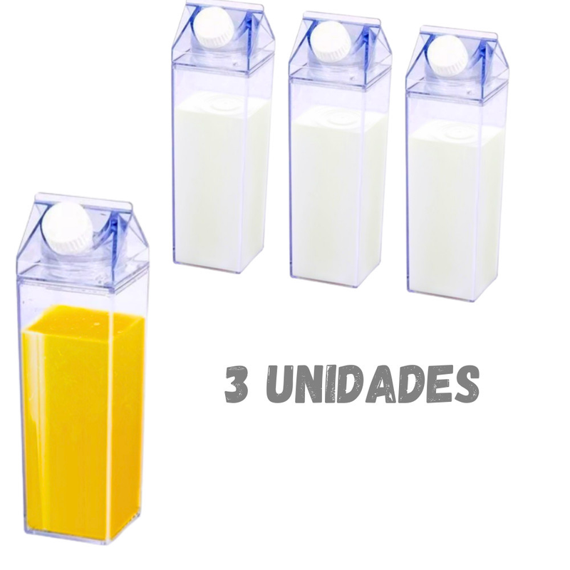 Kit 3 Garrafas De acrílico Transparenza minimalista [Envio gratuito]- apenas 9 kits em estoque